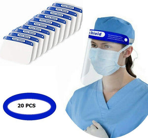 20 PCS Transparent Protective Face Shield