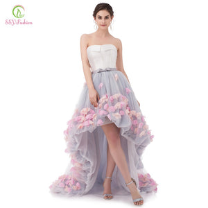 Sexy Strapless Sleeveless Lace  Evening Dress