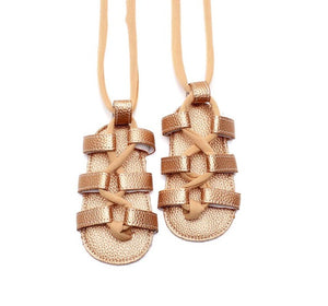 PU Leather Lace-up Gladiator Sandals for Baby Girls