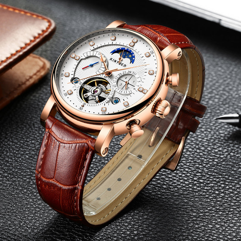 Moon Phase Automatic Skeleton Watch for Men